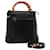 Bolsa GUCCI Bamboo Couro 2maneira Black Auth 76118 Preto  ref.1409840