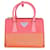 Prada Copper Strawberry Saffiano Small Galleria Double Zip Tote Pink Orange Leather  ref.1409946