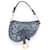 Christian Dior Mini Kaleidoworn Denim Mini Saddle Bag Blue Cloth  ref.1409968