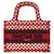 Red Dior Mini Dioramour Book Tote Cloth  ref.1410108