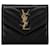 Cartera pequeña negra con monograma Chevron de Saint Laurent Negro Cuero  ref.1410259