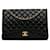 Bolsa de ombro com aba preta Chanel Jumbo Classic com forro de pele de cordeiro Preto Couro  ref.1410349