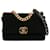 Ganchillo mediano Chanel negro 19 Cartera con solapa Cuero  ref.1410353