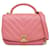 Pink Chanel Small Chevron Lambskin Reversed Round Flap Satchel Leather  ref.1410368