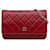 Wallet On Chain Portefeuille en cuir d'agneau classique Chanel rouge sur sac à bandoulière chaîne  ref.1410379