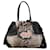 Bow Bolso satchel con lazo y estampado de pitón Prada Tessuto en negro Cuero  ref.1410447