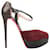 Christian Louboutin Burgundy Suede and Python No. 299 Pumps size 37.5 eu Dark red  ref.1410693