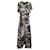 Red Valentino Cold-Shoulder Printed Midi Dress in Black Silk  ref.1410737