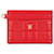 Burberry Leather TB Monogram Quilted Card Case in Very Good Condition Red  ref.1411355