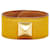 Médor Hermès Hermes Medor Leather Bracelet 19cm in Very Good Condition Golden  ref.1411356