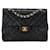 Borsa a spalla Chanel Matelassé 25 Double Flap in pelle di agnello nera in ottime condizioni Nero  ref.1411373