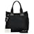 Prada Nylon Leather Triangle Logo Plate Handbag in Very Good Condition Black Cloth  ref.1411378