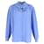 Gucci Ruffled Long Sleeve Shirt in Blue Silk  ref.1411892