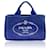 Prada Petit sac cabas en toile bleue avec logo Canapa BN2439  ref.1411897