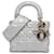 Dior Plata Mini Piel de becerro metalizada Cannage Supple Lady Dior Cuero  ref.1412486