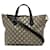 Braune, weiche Gucci-Tragetasche mit GG Supreme-Bienenmotiv Leder  ref.1413127