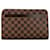 Brown Louis Vuitton Damier Ebene Pochette Saint Louis Clutch Bag Cuir Marron  ref.1413220