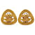 Gold Chanel Gold Plated CC Triangle Rope Clip On Earrings Golden Gold-plated  ref.1413238