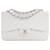 White Chanel Jumbo Classic Caviar lined Flap Shoulder Bag Leather  ref.1413251