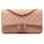 Pink Chanel Medium Classic Tweed Double Flap Shoulder Bag Leather  ref.1413287