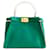 Sac à main emblématique vert Fendi Mini Peekaboo Cuir  ref.1413288