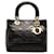 Schwarze Dior Medium Cannage Lady Dior Umhängetasche aus Lammleder  ref.1413321