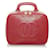 Red Chanel Caviar CC Lunch Box Vanity Case Leather  ref.1413325