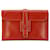 Rote Hermès Jige PM Clutch aus Boxcalf  Leder  ref.1413339