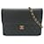 Bolsa Chanel CC preta acolchoada em pele de cordeiro com aba única Preto Couro  ref.1413342