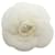 Other jewelry VINTAGE CHANEL CAMELIA WHITE CANVAS BROOCH 1990-1991 WHITE CANVAS BROOCH Cloth  ref.1413977