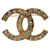 Gold Chanel Gold Plated CC Rhinestone Brooch Golden  ref.1414429