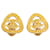 Pendientes de clip de cuerda triangular CC chapados en oro Chanel dorados Chapado en oro  ref.1414444