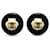 Boucles d'oreilles à clip noir Chanel CC Button Shell Plastique  ref.1414451