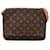 Bolso de hombro con correa corta Louis Vuitton Monogram Musette Tango marrón Castaño Cuero  ref.1414461