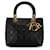 Black Dior Medium Lambskin Cannage Lady Dior Satchel Leather  ref.1414462