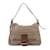 FENDI Mamma Baguette Zucchino Canvas & Leather Shoulder bag Brown 8BR001  ref.1414511