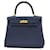 Hermès Kelly 25 Navy blue Leather  ref.1414770