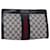 GUCCI GG Supreme Sherry Line Clutch Bag PVC Navy Red 67 014 2125 Auth yk12776 Navy blue  ref.1415422