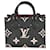 Louis Vuitton Monograma Gigante Preto Bege Empreinte Onthego PM Couro  ref.1415566