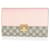 Gucci Pink Calfskin GG Supreme Canvas Padlock Clutch Beige Leather Cloth  ref.1415578