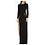 Haney Gaia geschlitztes Abendkleid Schwarz