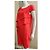 Vestido rojo de capas de crepé Laurèl Roja - vista 2