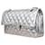 Borsa con patta foderata metallizzata Chanel Argento - vista 5