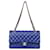 Borsa con patta foderata in pelle trapuntata Chanel Caviar Blu  ref.1415668