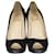 Christian Louboutin Black Very Prive Peep Toe Pumps Suede  ref.1415714