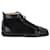 Christian Louboutin „Louis Spikes“ High-Top-Sneaker aus schwarzem Leder  ref.1416089