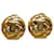 Chanel Vintage Coco Mark Gold Plated Earrings in Great Condition Golden Metal  ref.1416245