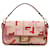 Borsa a tracolla Baguette ricamata Fendi rosa Zucca Tela Panno  ref.1416313