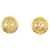 Pendientes de clip redondos Chanel Coco Mark chapados en oro en muy buen estado Dorado Metal  ref.1416475