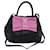 Ribbon PRADA Bolsa de mão com fita de couro 2maneira Black Pink Auth 77209 Preto Rosa  ref.1416644